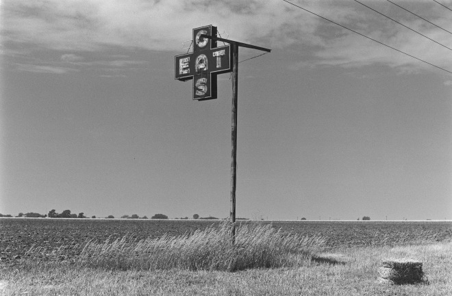 Earl Iversen, Gas/Eat Sign near Agra, Kansas