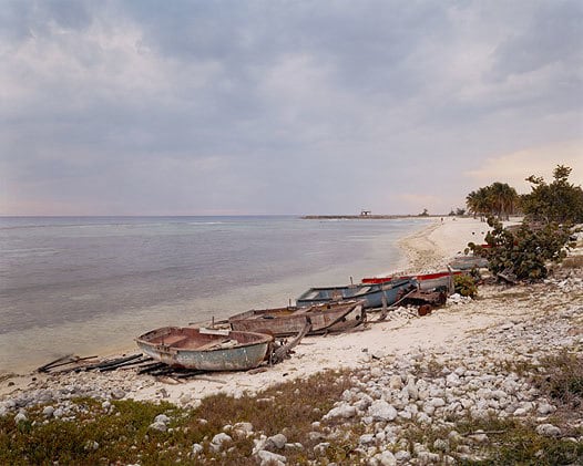 Fishing Boats and Military Watchtower, Playa Gir&oacute;n, Cuba, 2004