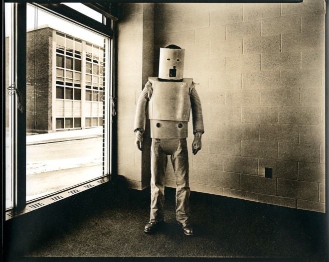 untitled (from the series,&nbsp;Uranium Robots), 1976, vintage gelatin silver print (Kodalith)