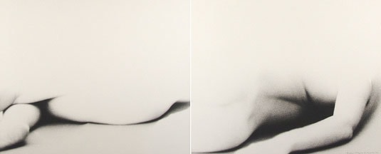 Shadow Figure, 1962, two vintage gelatin silver prints, 15 x 26 inches