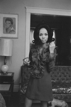 Young woman dressed for an evening out, Detroit, 1968