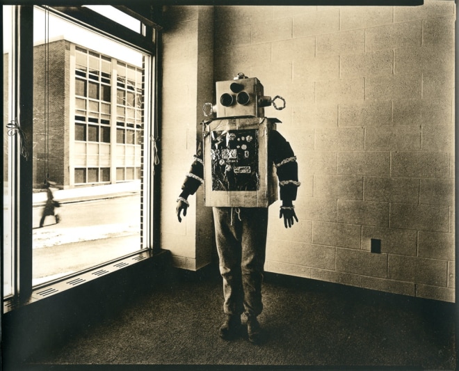 untitled (from the series,&nbsp;Uranium Robots), 1976, vintage gelatin silver print (Kodalith)