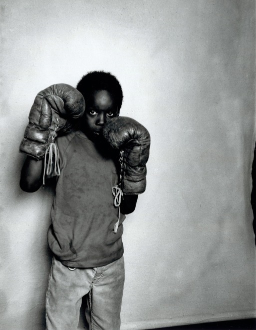 Boy with Boxing Gloves, Freemont, California, from American Portraits, 1979-89 &nbsp;