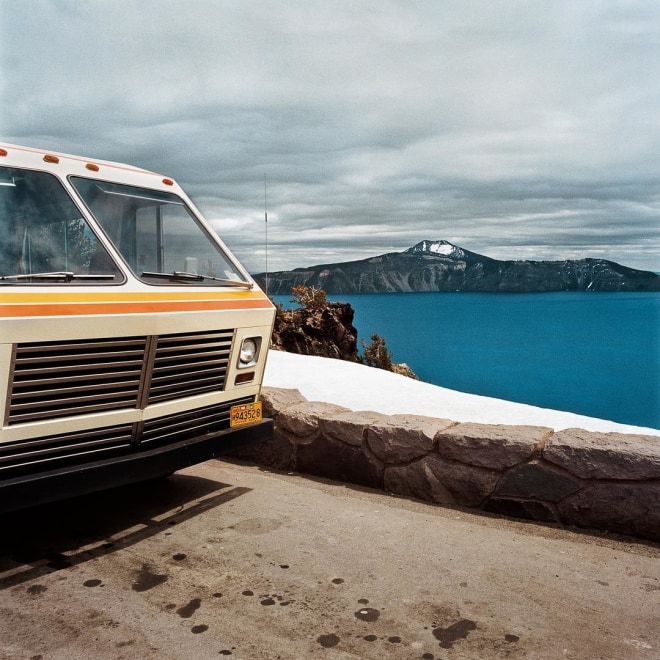 Motorhome at Overlook, Crater Lake National Park, Oregon 