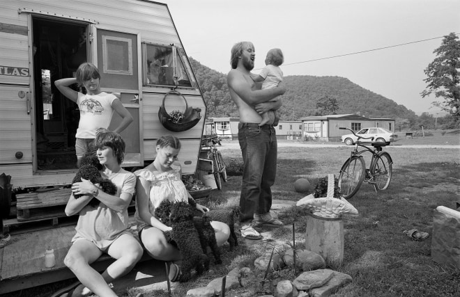 Family with Poodle Puppies, MIll Creek, West Virginia, 1982