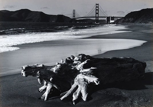 Log and Golden Gate Bridge, San Francisco, 1952, From Portfolio Two, Published 1968, gelatin silver print