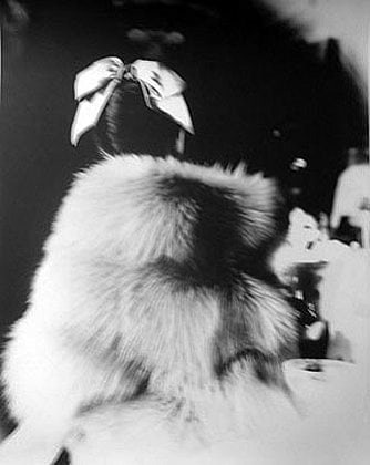 &quot;The Little Furs&quot;, Cape Jacket by Ritter Brothers, Mary Jane Russell, The Essex House, New York, Harper&#039;s Bazaar, July 1955, gelatin silver print, 20 x 16 inches