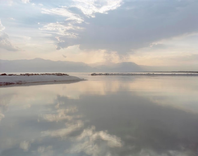 View of Salton Sea Looking West, Desert Beach, CA