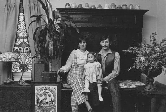 Couple at home with their daughter, Detroit, 1968