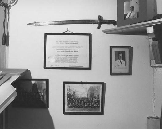 man&#039;s study wall, Myersville, Maryland, 1977