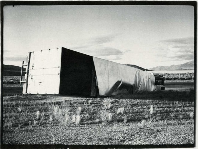 Overturned Truck, 1971, vintage gelatin silver print (Itek print)