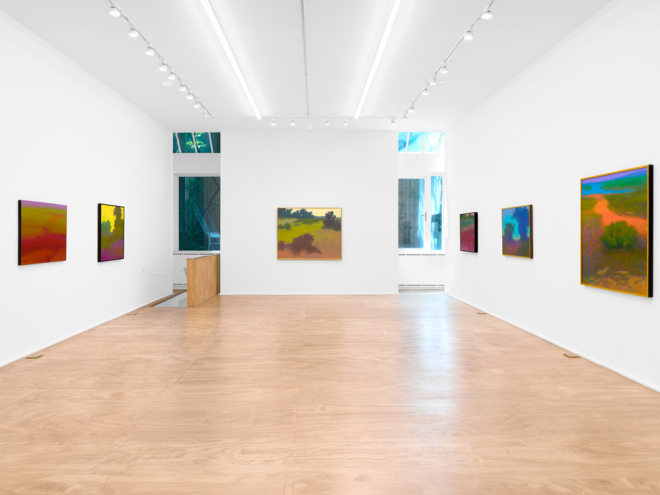 Installation view of &ldquo;Richard Mayhew: Natural Order&rdquo; at Venus Over Manhattan, New York.