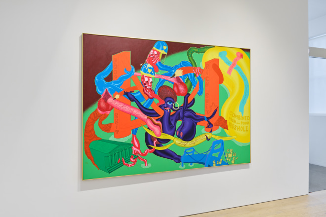 Installation view of &quot;Peter Saul: San Francisco&quot; at Berggruen Gallery, San Francisco, 2021