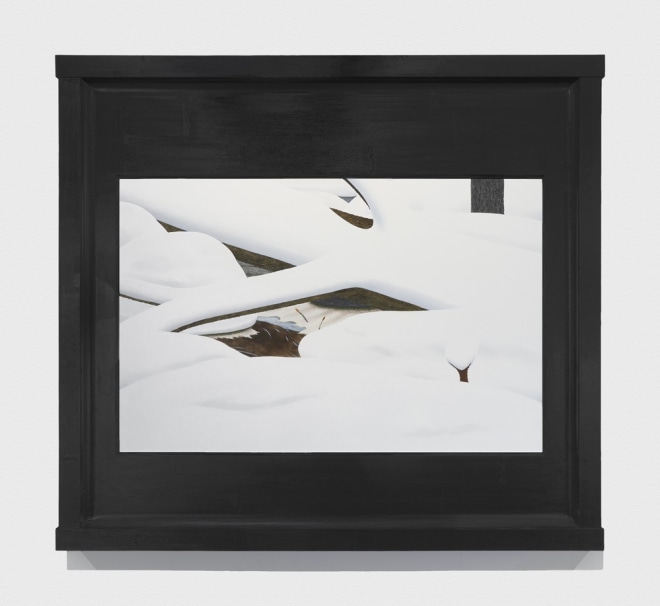 Neil Jenney, &quot;North America Depicted,&quot; 2024. Oil on wood, in artist&#039;s frame; 40 1/2 x 45 x 2 1/2 in (102.9 x 114.3 x 6.3 cm).