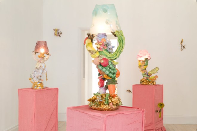 Installation view of &quot;Katie Stout: Verdant Formations,&quot; New York, 2021.