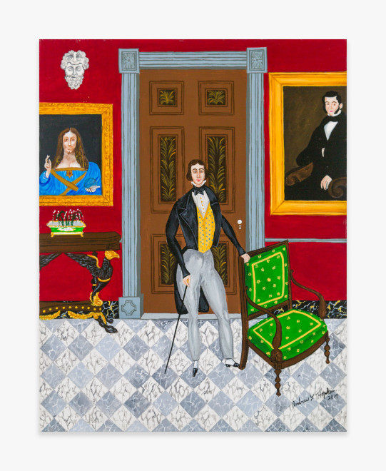 Painting by Andrew LaMar Hopkins titled Gabriel Aime at Le Petit Versailles, n.d.