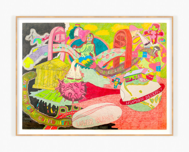 Untitled work on board by Peter Saul from 1966