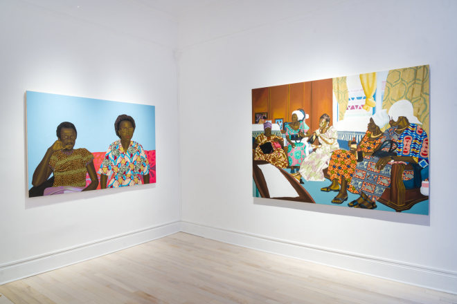 Installation view of Cornelius Annor: Lost But Found at Venus Over Manhattan, New York, 2021