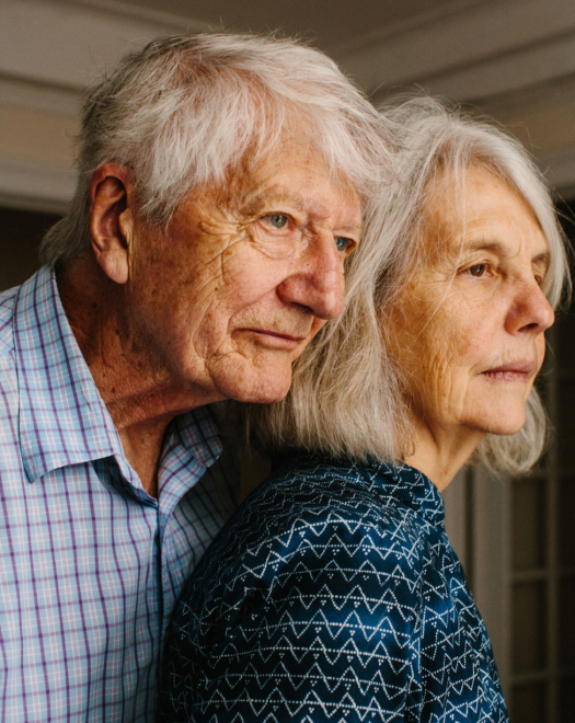 Portrait of Peter and Sally Saul by&nbsp;Stephanie Nortiz for Artsy.