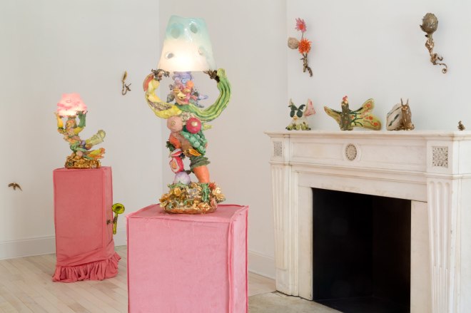 Installation view of &quot;Katie Stout: Verdant Formations,&quot; New York, 2021.