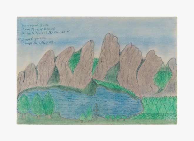 Drawing by Joseph Yoakum titled &quot;Moosehead Lake near Town of Rockwood In North Central Maine&quot; from 1965