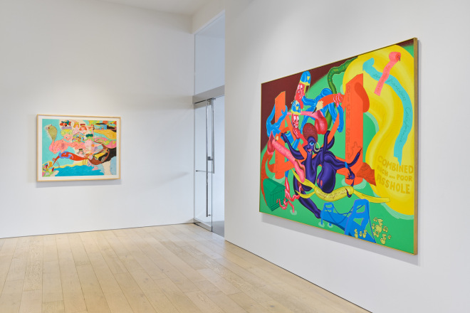 Installation view of &quot;Peter Saul: San Francisco&quot; at Berggruen Gallery, San Francisco, 2021