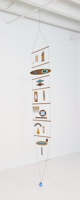 Dannielle Tegeder, Maze Mobile of Sapphire Gold Worlds with Secret Passages, 2024