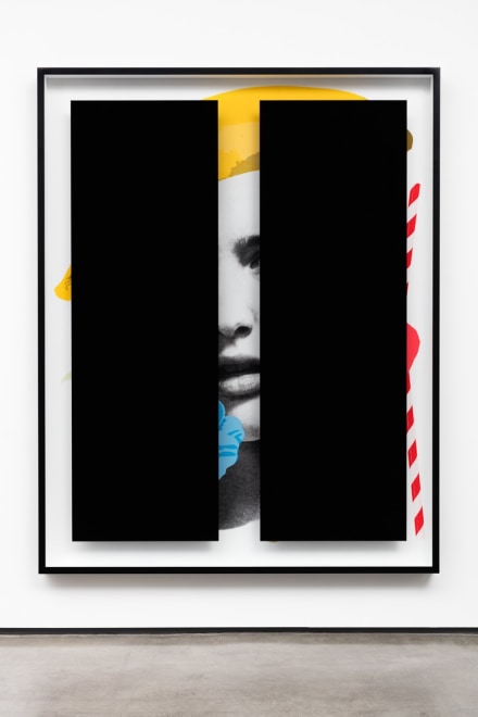 Kathryn Andrews Black Bars: D&eacute;jeuner No. 3 (Girl with Banana, Popsicle, Cherry, Lily, Geranium and Straws), 2016