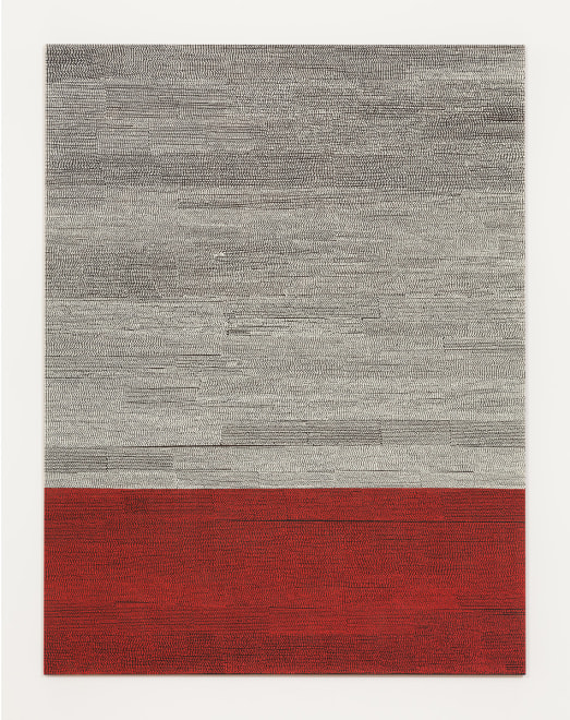 Jennifer Guidi Untitled (White, Red &amp;amp; Black, Field 1a), 2015