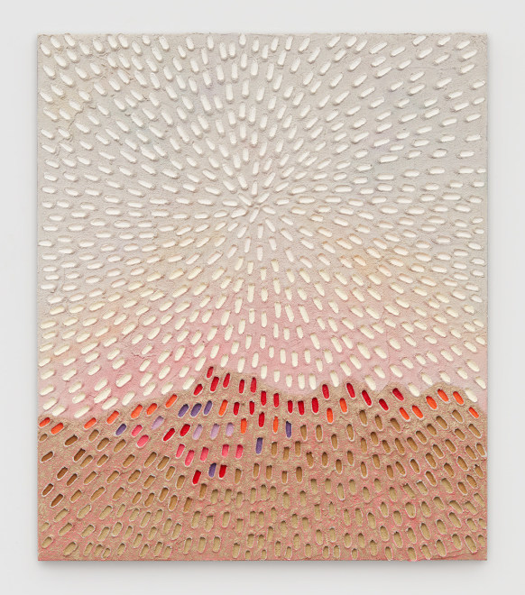 Jennifer Guidi Pink Sky Mountain (Painted White Sand SF #2C, White and Multicolor), 2017