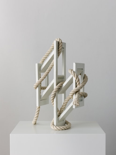 Ricky Swallow Skewed Open Structure with Rope #2 (white), 2015