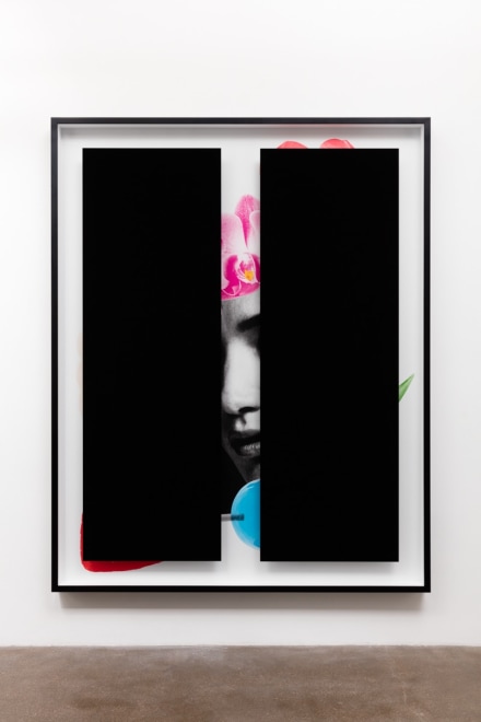 Kathryn Andrews Black Bars: D&eacute;jeuner No. 2 (Girl with Tulip, Orchids, Soft Serve, Strawberry and Lollipop), 2016