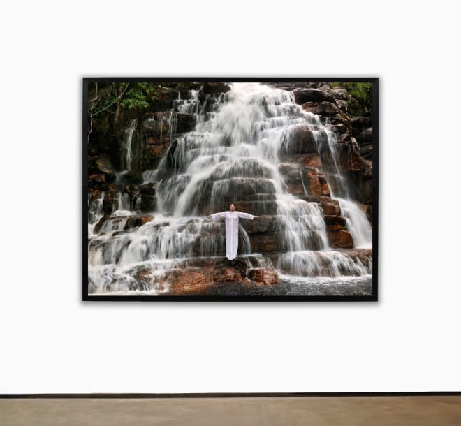 Marina Abramović Places of Power, Waterfall, 2013 work is accompanied by a signed certificate of authenticity framed fine art pigment print image/paper: 63 x 83 7/8 inches (160 x 213 cm) framed: 64 1/2 x 85 5/8 x 2 3/4 inches (163.8 x 217.5 x 7 cm) edition of 7 with 2 APs (#4/7) (MA-270.4)