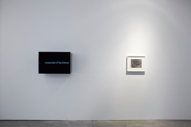 Installation view of memories of the future at Sean Kelly, New York