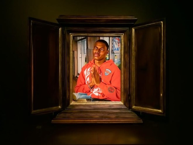 Kehinde Wiley, Joseph Kosuth and David Claerbout in Memling Now: Hans Memling in contemporary art