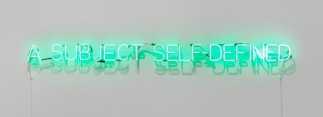&#039;Self Defined Subject&#039;, 1966, green neon mounted directly on the wall