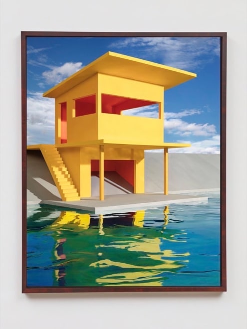 James Casebere, Bright Yellow House on Water, 2018