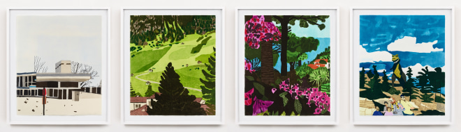 Jonas Wood, Four Landscapes, 2020