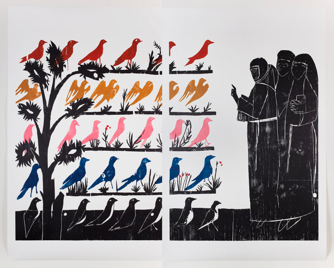 Andrea B&uuml;ttner Vogelpredigt (sermon to the birds), 2010