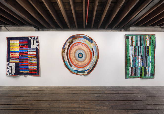 install view of abstract quilts