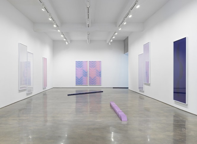 Sara VanDerBeek's exhibition Pieced Quilts, Wrapped Forms