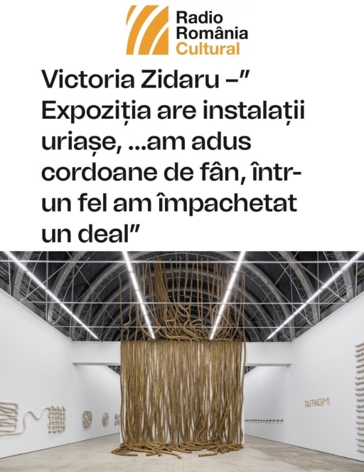 Victoria Zidaru –”Expoziția are instalații uriașe, …am adus cordoane de fân, într-un fel am împachetat un deal”