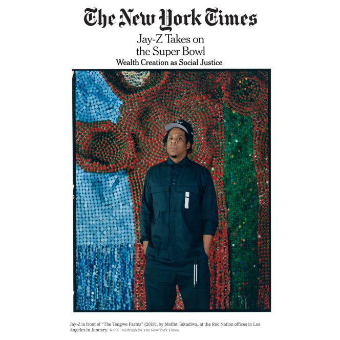 Moffat Takadiwa's Work Featured at Jay-Z's Roc Nation Offices in the New York Times