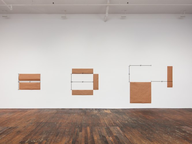 Mel Bochner: 48" Standards, installation view at Peter Freeman, Inc., New York