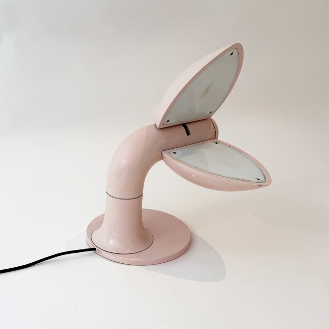 pink lamp in a blank room