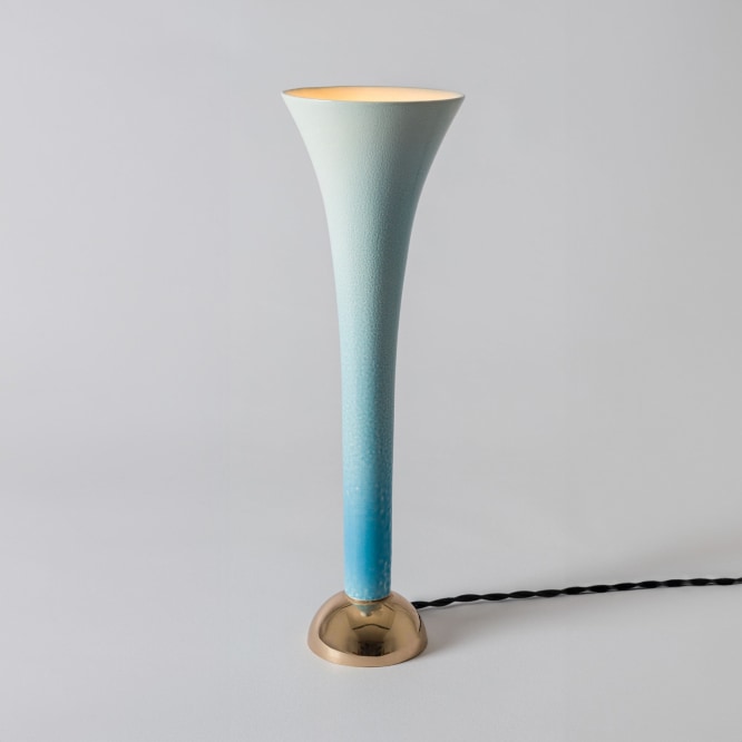 ceramic lamp in a gray room