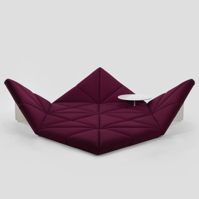 Upholstered modular sofa with removable base by Pierre Paulin