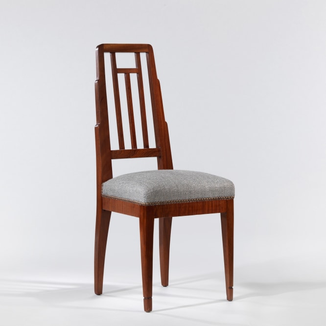 Wood chair with upholstered seat