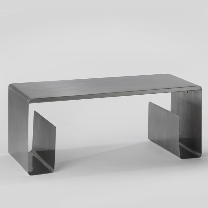 steel table in an empty room
