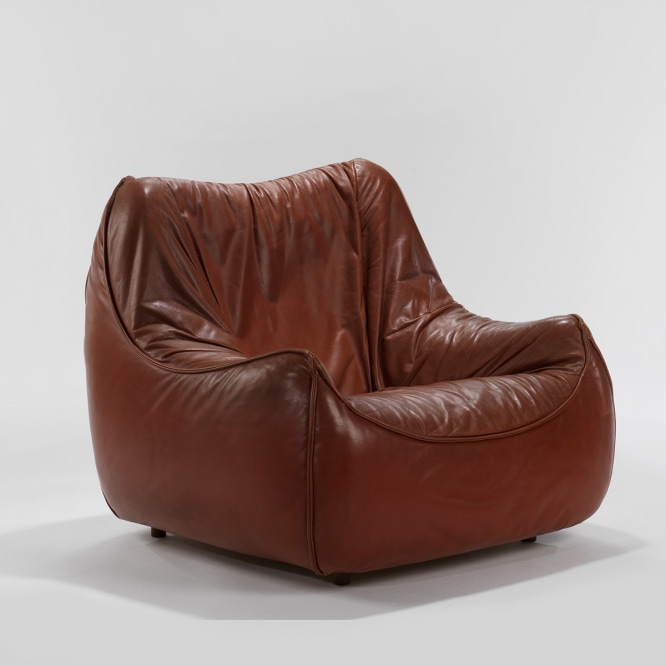 leather chair in an empty room